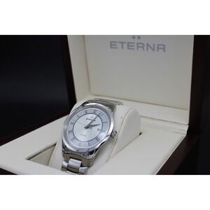 Eterna Artena 40mm Swiss Quartz Watch Ref 2520.41 NIB Tags Papers
